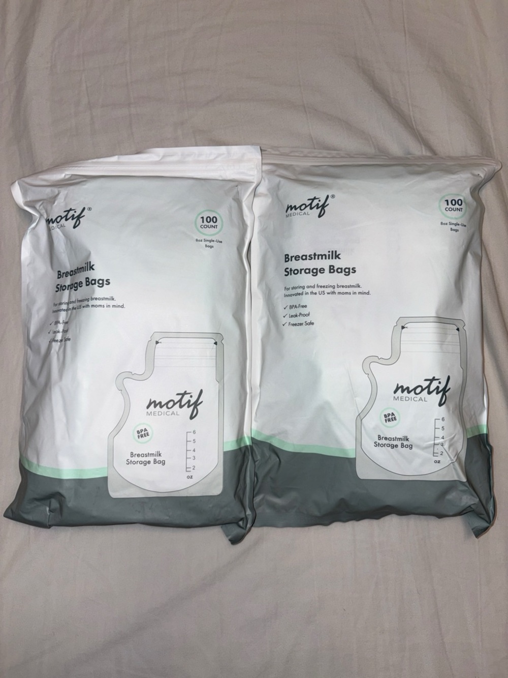 Motif Medical White Breastmilk Storage Bags - 100 Count